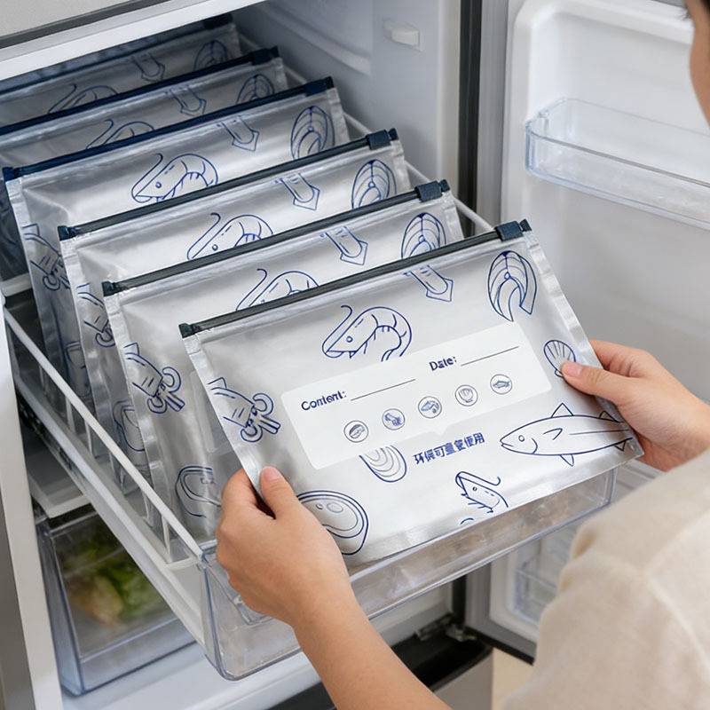 10 Piece Reusable Aluminum Foil Zipper Food Storage Bags